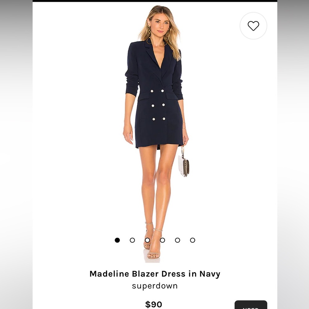 Revolve superdown Madeline blazer dress navy M NWT